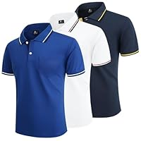 LLdress Polo para Hombre Paquete de 3 Polos Manga Corta Camiseta de Golf Ligera y Transpirable T Shirt de Tenis Verano