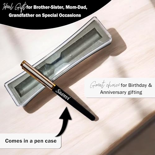 Image of SAVRI Personalized Parker Pen - Name Engraved - Diwali Gift for Family & Friends - Ideal for Corporate Gifting, Special Occasions - Blue Ink (Design 9)