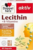 Doppelherz Lecithin – Nahrungsergänzungsmittel mit Vitamin B1, B2 und B6 als Beitrag zur normalen Funktion des Nervensystems – 1 x 40 Kapseln