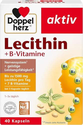Doppelherz Lecithin Nahrungsergänzungsmittel mit Vitamin B1 B2 und B6 als Beitrag zur normalen Funktion des Nervensystems 1 x 40 Kapseln