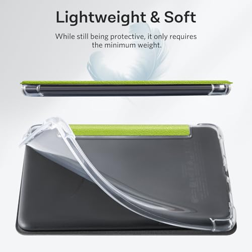 Image of CoBak Case for 6 Inch e-Reader, Ultra Clear Soft Flexible TPU Back Cover Light Shell, with Auto Wake /Sleep, not Compatible Kobo Claro, Grass Green