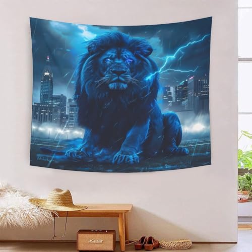 Manta de pared con león 3D, tapiz de poliéster suave para decorar el dormitorio