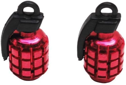 cyclingcolors 2X Universal Car Motorcycle Scooter Bicycle SV Schrader Red Pomegranate Valve Cap