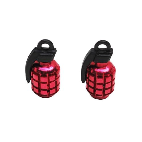 cyclingcolors 2 x Universal Valve Cap for Car, Motorcycle, Scooter and Schrader Bike, Red