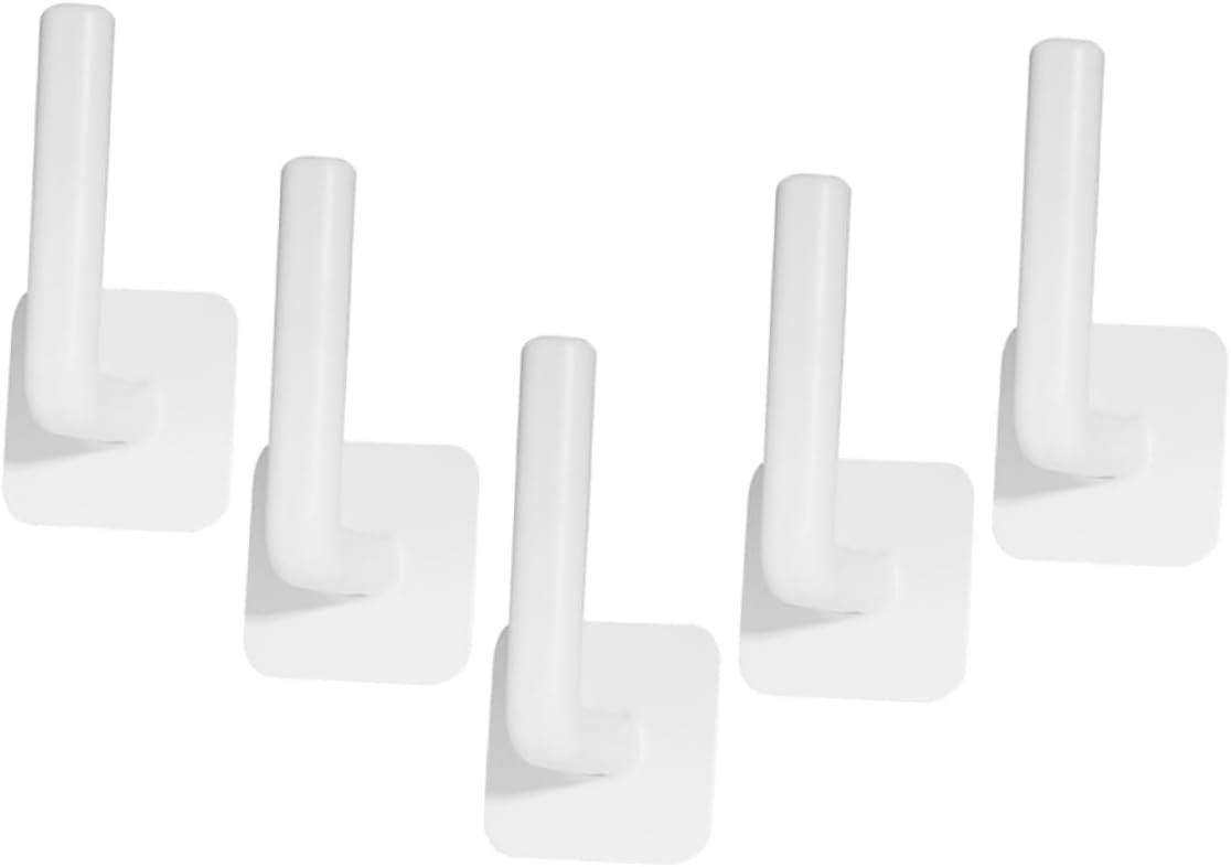 4sets 5pcs Adhesive Wall Hooks No Drill Self Adhesive Storage Hooks for Bathroom Towels Kitchen Utensils and More Strong Hold Easy Installation Damage 5pcs*4