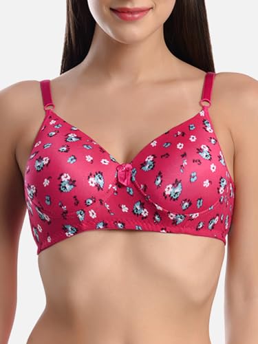 Image of FIMS - Fashion is my style Women Cotton Blend Floral Lightly Padded Bra Non-Wired Full Coverage Multicolor Cup- B