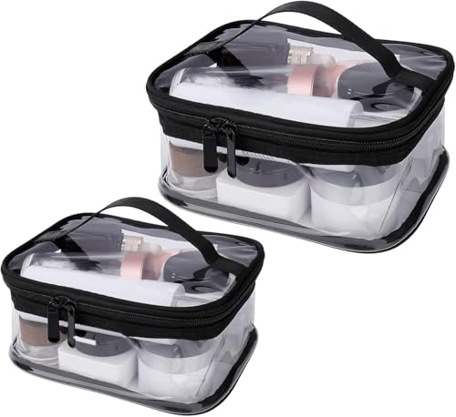 Borsa da Toilette da Viaggio Trasparente Trousse Trucchi Grande Beauty Case Pochette per Uomo Donna, 2 Pezzi Trousse Resistente all'Acqua per Toilette Accessori