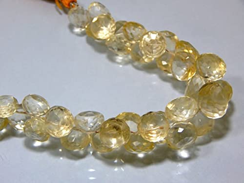 Citrine perles facettées oignon 11x14.5mm, fil pierre véritable 7.5"