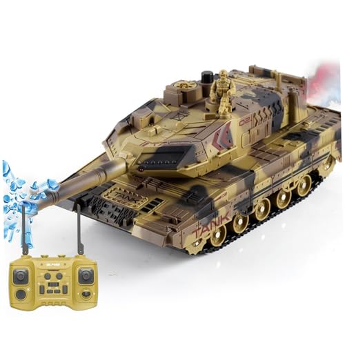 Char de combat télécommandé avec effets de fumée et rotation 360° pour enfants