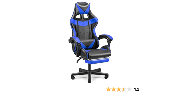 COOLBABY Gaming Chair Racing Style Office Chair Adjustable High Back Ergonomic Computer Desk Chair with Retractable Arms and Footrest Gift massage
