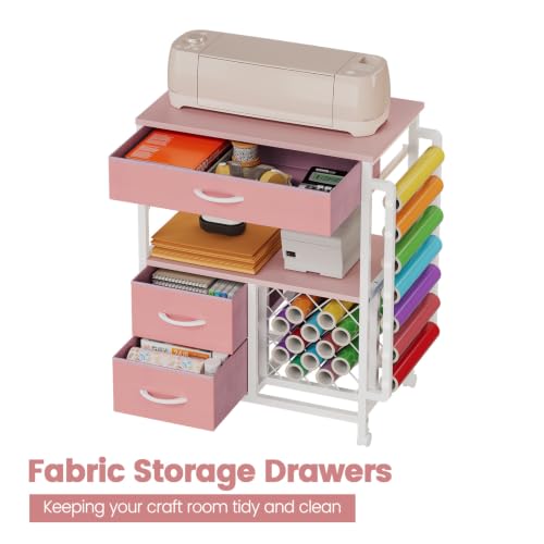 Image of Craft organization and storage Cart Compatible with Cricut Machine Stand