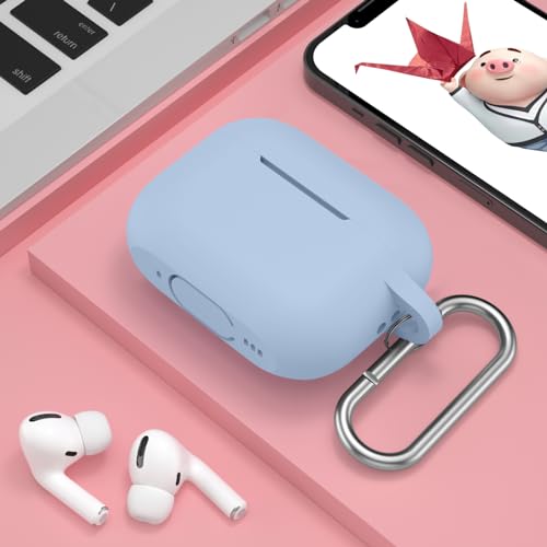 Image of for AirPods Pro 2nd 1st Generation Case Cover with Keychain, Protective Soft Silicone Skin Accessories for Apple AirPods Pro Charging Case 2022 /2019, Front LED Visible, Light Blue
