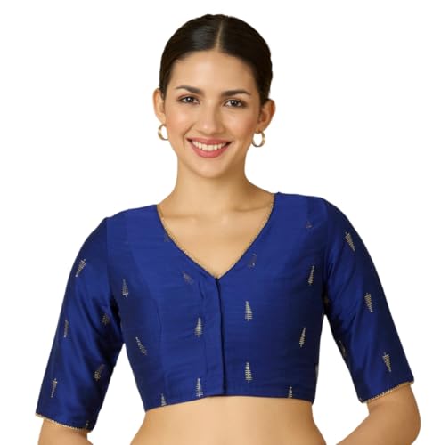 Image of Studio Shringaar Women's Handloom Cotton Silk Readymade Saree Blouse with Underarm Sweat Pads (Pack of 14 Pads)