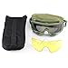 xaegistac Airsoft Goggles, Tactical Safety Goggles Anti Fog Military Eyewear with 3 Interchangable Lens for Paintball Riding Shooting Hunting Cycling (ArmyGreen)