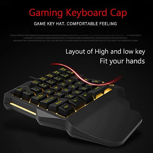 Image of MFTEK One Handed Gaming Keyboard RGB Backlit 35 Keys Portable Mini Gaming Keypad Ergonomic Game Controller for PC Gamer (MFG92)