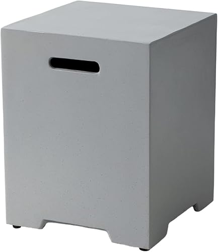 Miniatura 7 de COSIEST Mesa de tanque de propano para exteriores con diseño de grano de madera, mesa de tanque oculta exterior de 16 pulgadas, oculta el tanque
