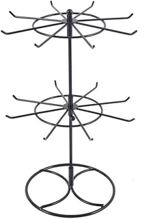Iron Jewelry Organizer Rack 360 Spin Display(black) | 360-degree spin arms, easy for access to all items, matte black iron, fits tabletops, retail ready