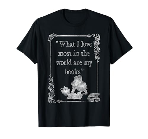 Disney Beauty and the Beast Belle Books I Love Most Quote T-Shirt