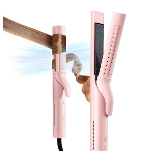 TYMO Airflow Styler Hair Straightener and Curler - Ionic Flat Iron Curling Iron in One, Ceramic Professional Curing Wand for Curls Waves with 360° Cool Air Vents - 5 Adjustable Temps & Dual Voltage