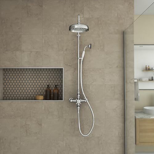 Image of Abbey 10 x 22 Shower Faucet Set with Handshower, Chrome