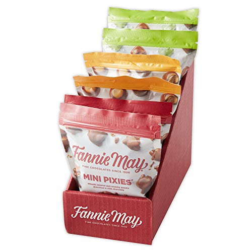 Fannie May Milk Chocolate Premium Bag Trio, featuring Pixies, Mint Meltaways, and Buckeyes, assortment of 6 bags