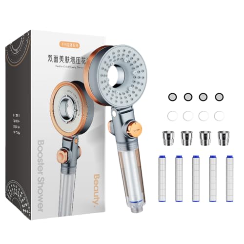 シャワーヘッド 2重浄水 80%節水 マイクロナノバブル 3段階モード【ミストモード/強力/渦巻き】 塩素除去 シャワーヘッド 両面使用できる止水ボタン コネクタ4個 取付簡単 浄水シャワーヘッド 肌クア 毛穴汚れ除去 お風呂道具
