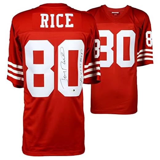 Jerry Rice San Francisco 49ers Autographed Mitchell and Ness Red Replica Jersey with "SB XXIII MVP" Inscription - Autographed NFL Jerseys