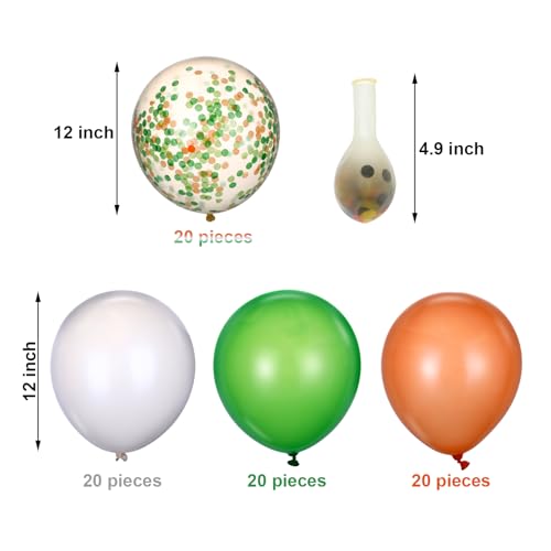 80 Pcs Green Orange Balloons St Patrick's Day Confetti Latex Balloons 12 Inch for St Patrick's Day Party Arch Decorations Supplies