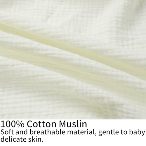 Image of Onacosht Muslin Nursing Pillow Cover Soft 100% Cotton Feeding Pillow Slipcover Fits Standard Infant Nursing Pillow for Baby Boy and Girl, Ivory White
