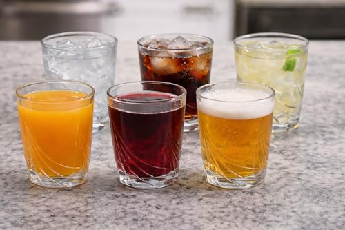 Image of Clear Glass Drinking Glasses Set for Water, Juice, Beverages, Set of 6 (Juice-BB)
