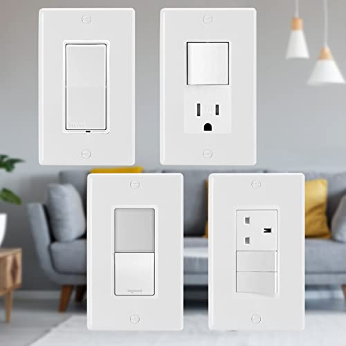 Bates- Decorator Wall Plate, 10 Pack, 1 Gang Wall Plate, Light Switch Cover, Outlet Covers Wall Plate, Switch Plate Covers, Switch Plates And Outlet Covers, White Outlet Covers, Outlet Wall Plate #TOP6