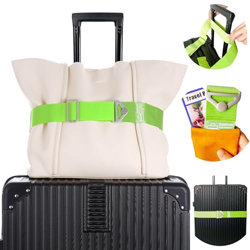 SOWPOPY Travel Belt Luggage Straps for Carry On Bag, Suitcases(Green)