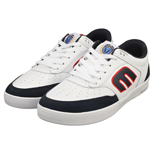 Etnies Tênis de Skate Masculino The Aurelien Michelin Cano Baixo, Branco/azul marinho/vermelho, 9.5