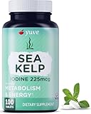 Thyroid Support for Women, Iodine Supplements for Thyroid, 225mg – Natural Metabolism & Energy, Organic Seaweed from North Atlantic Ocean, Plant-Based, Non-GMO - 100 Tablets