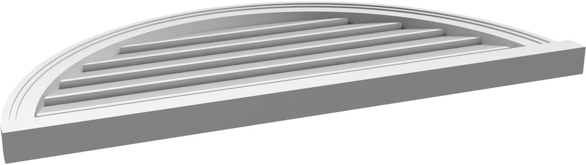 Ekena Millwork GVPHR40X2003SF Half Round Surface Mount PVC Gable Vent, Factory Primed White