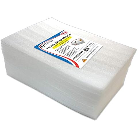 70 Pack of Mighty Gadget (R) Large 16" x 12" Foam Wrap Sheets Cushioning for Moving Storage Packing and Shipping Supplies, 70-Pack (White) Cover