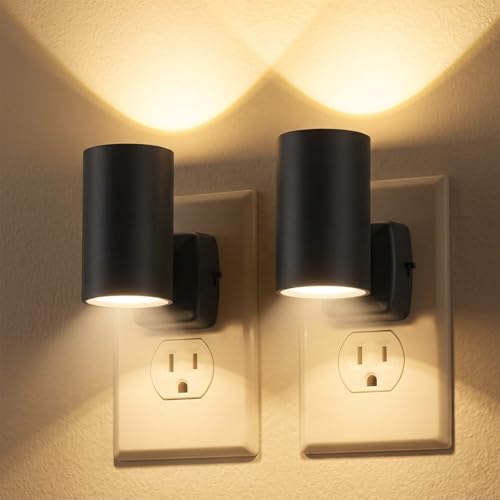 Image of Night Lights Plug into Wall: ETL Certified Soft White 2700K Dusk to Dawn Sensor Dimmable LED Plug in Night Light for Hallway Bedroom Stairway Wall Socket - Modern Night Light(2 Pack)