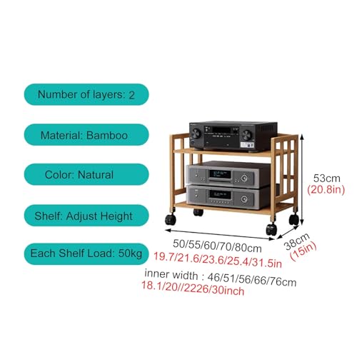 Support pour composants stéréo avec étagère réglable et châssis hifi en bambou - 2