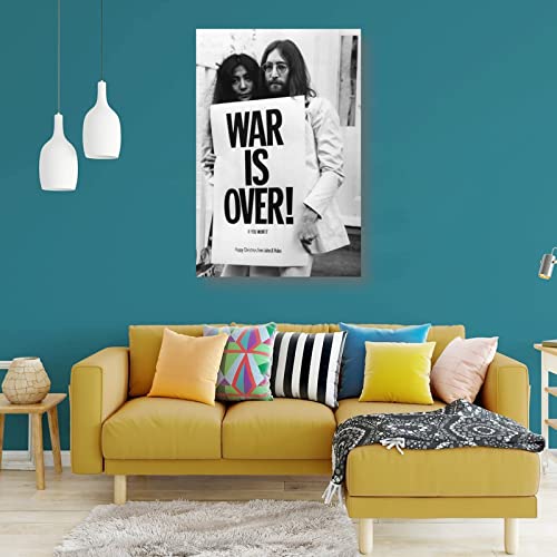 John Lennon War Is Over Cool Peinture sur toile Décoration murale moderne 50 x 75 cm - Les Beatles, Paul McCartney, John Lennon, RIngo Starr, George Harrison John Lennon War Is Over Cool Peinture sur toile Décoration murale moderne 50 x 75 cm – Image 4