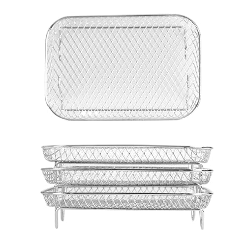 Estante para freidora de aire - soporte de acero inoxidable escalonado para cocina de doble cesta | Accesorio de ahorro de espacio para máquinas estilo DZ201 Ideal Toasting Deshidratating Trar