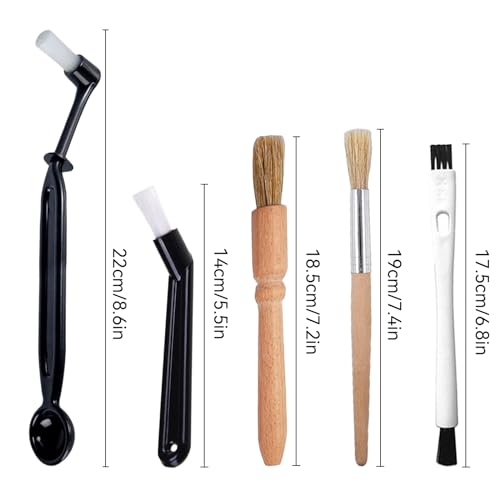 Kaffee Pinsel Barista Pinsel, 15 Stück kaffee reinigungsbürste, Kleine Reinigungsbürste Für Kaffeevollautomat, Strohhalm Bürste Set und Holz Griff Kaffeepinsel für Reinigungsgeräte für Kaffeemaschinen
