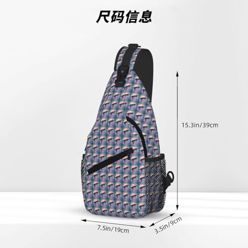 Bolsa de pecho elegante con estampado de medusas ligera diagonal 4