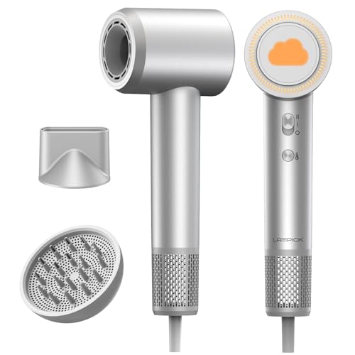 LAMPICK Hair Dryer, Ionic High Speed Blow Dryer with Diffuser Nozzle for Fast Drying, 2 Speeds & 4...