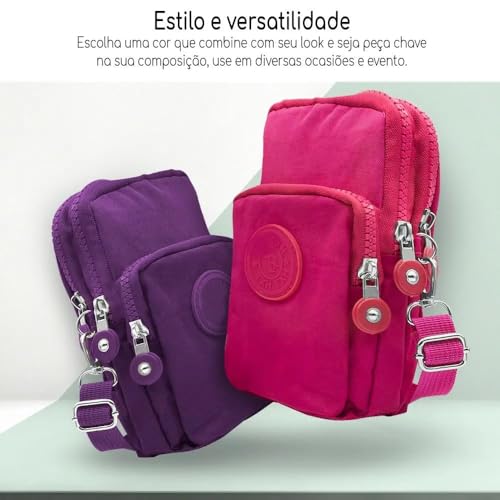 Bolsa Feminina Compacta Casual Alça Transversal Moda Ajustável e Resistente a Água (salmão)