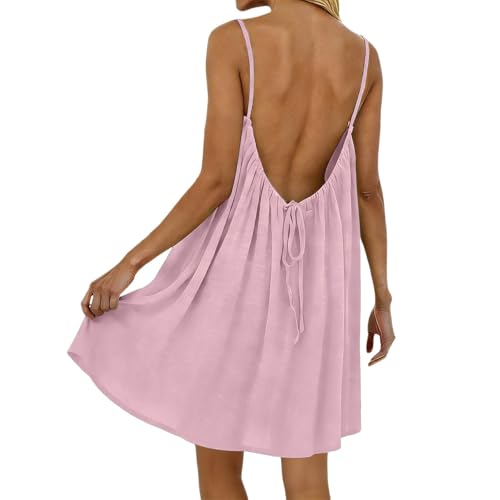 Robe d'été décontractée dos nu fluide et ample pour vacances
