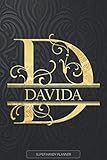  Davida: Davida Name Planner, Calendar, Notebook ,Journal, Golden Letter Design With The Name Davida