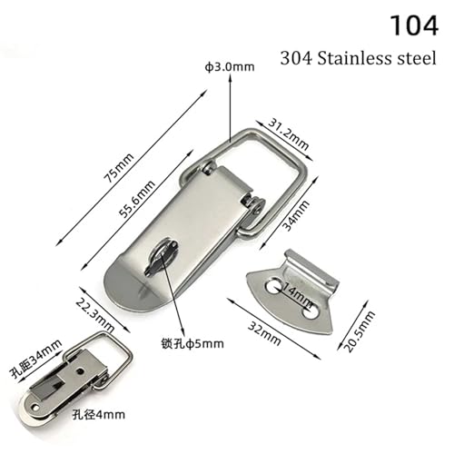 Boucle de boîte en acier inoxydable 304 J104 pour fermeture de caisse - 3