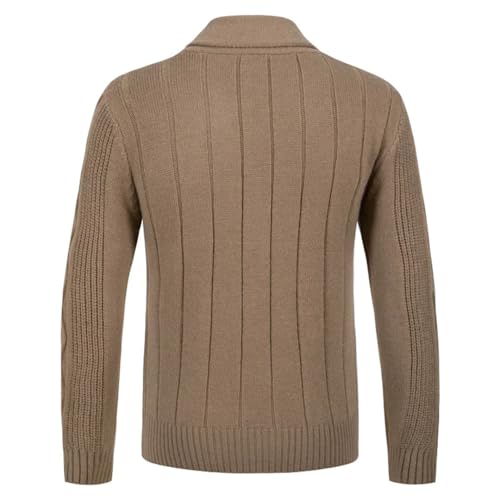Men's Single-Breasted Cardigan, Lapel Knit Cardigan, Long-Sleeved Casual Sweater3
