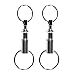 Dual Detachable Keychains Quick Release Pull-Apart Handy Outdoor Travel Key Rings Accessory Lock Holder with Two Split Rings, 2PCS