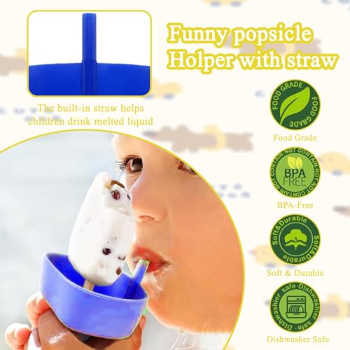 4 Stück Eis Tropfschutz Tropffrei Eis Am Stiel-Halter für Kinder Wiederverwendbarer Eis Halter Tropffreier Eis Am Stiel-Halter für Kinder Kinder Eisstielhalter BPA-frei (Vier Farben)